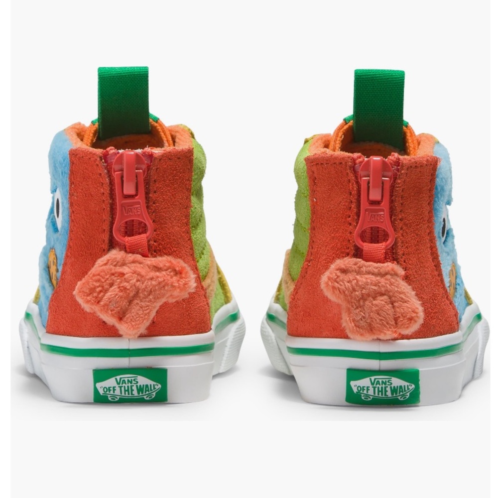 🚫SOLD🚫🐦‍🔥🐤NEW Kids x Sesame Street Sk8-Hi Zip Sneakers 10C limited edition 🍊🧡🔸🐥 - Picture 2 of 8